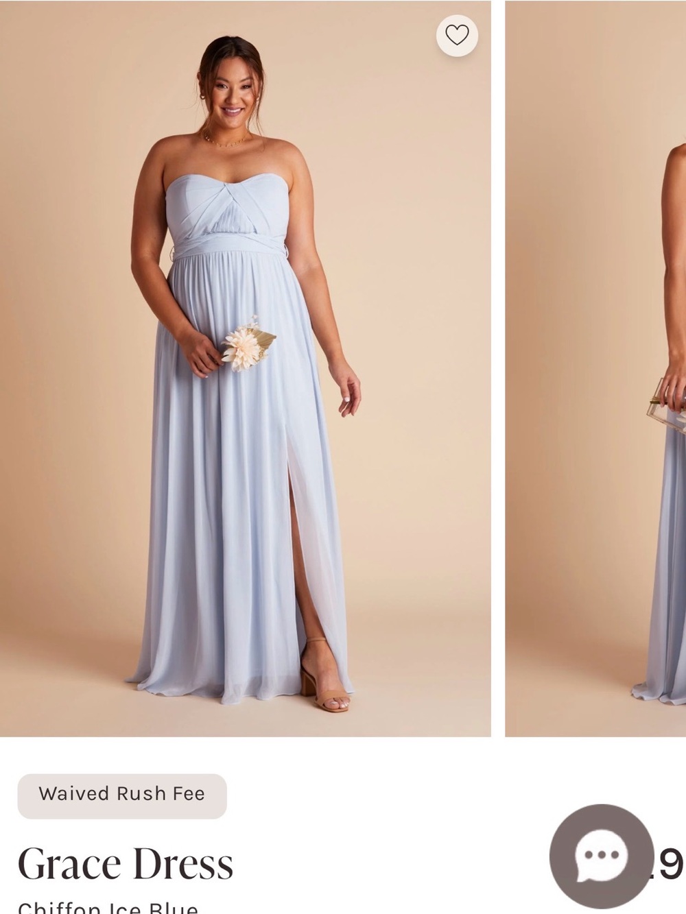 Birdy Grey Strapless Chiffon Gown in Ice Blue